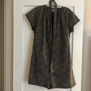 Loup green floral cotton romper jumpsuit M